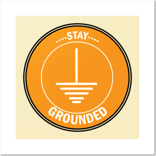 funny Electrician Stickers Stay Grounded Posters and Art